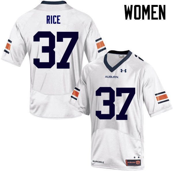 Auburn Tigers Women's Logan Rice #37 White Under Armour Stitched College NCAA Authentic Football Jersey VQG6074ND